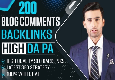 I Will Do Manually 200 Blog Comments seo backlinks High DA PA