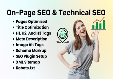 I will on page SEO with yoast or rank math for wordpress and technical SEO