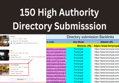 I will do 150 directory submission for local seo
