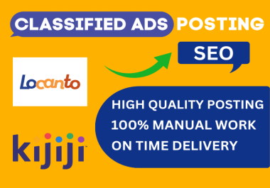 I will post 150 clasified ad on top clasified ads posting sites