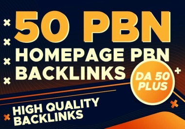 50 PBN Backlinks With Low Spam and High Metrics For Homepages