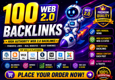 Manually Build 100 Contextual Web 2.0 Backlinks for SEO Growth
