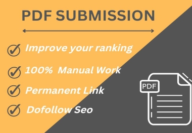I will manually create 50 pdf submission to high quality pdf sharing sites