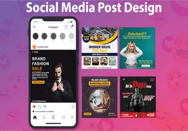 I will create attractive social media post designs for you