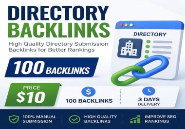 I Will Build 100 Manual High Quality Directory Backlinks for Better SEO and Website Authority