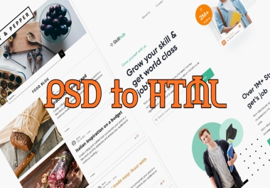 I will convert your figma/XD/PSD file to HTML with responsive design