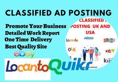 I will post 80 classified ads on the top classified ad posting sites