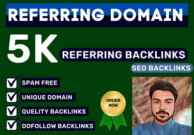 Get 5k referring backlinks quality referring domain SEO backlinks boost ranking
