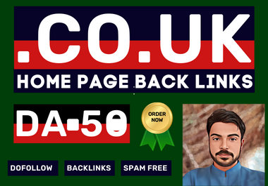 High authority. CO. UK 50 Homepage Backlinks