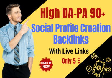 I will do Top 30 social media profile creation backlinks on high DA PA sites