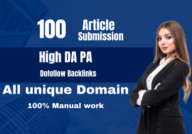 I will do 100 articles submission contextual backlinks off page SEO