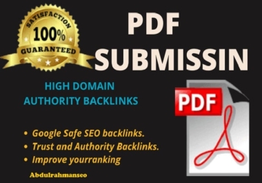 80 PDF submission SEO backlinks on top sharing sites low ss