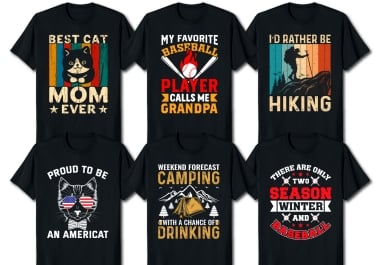 I will do custom trendy T-shirt Design for your POD business