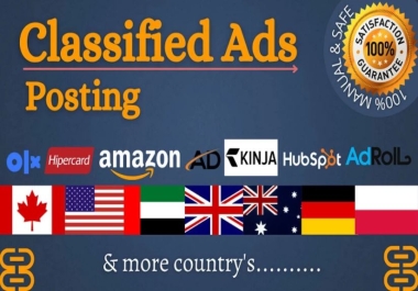 I will do 50 SEO Classified ads On Top Classified Ad Posting Websites