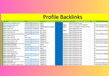 I will create 25 high quality profile backlinks for your website