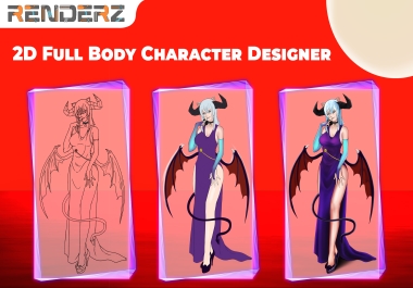 I Will Do 2D Character Design full body