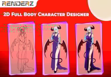 I Will Do 2D Character Design full body