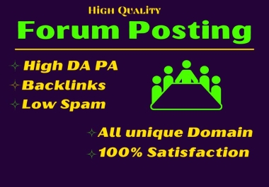 I'll manually create forum posting backlinks to high da pa websites
