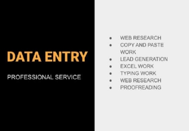I will do data entry,  email collection and web research