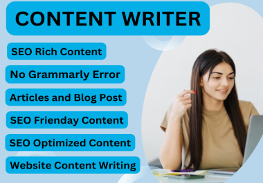 Content writing, article writing, blog posts for your website