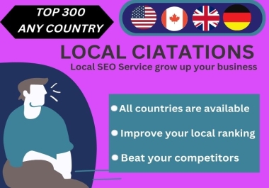 I will provide USA UK CANADA 70 local citation for business listing and Local SEO