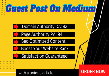I Will Write & Publish Guest Post On Medium DA 93 PA 94 Boost your site Rank.