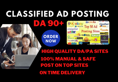 I will provide 100 top sites ad posting for google ranking
