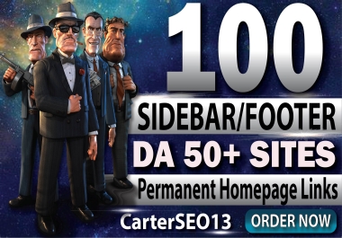 Get 100 Powerful Sidebar/BlogRoll/Footer PBN DA 50+ homepage backlinks