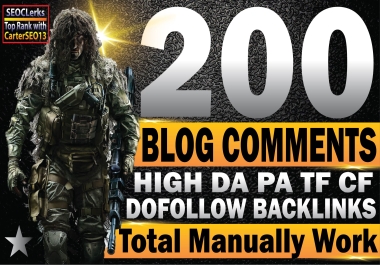 I will Create 200 manually dofollow blog comment high quality SEO backlinks