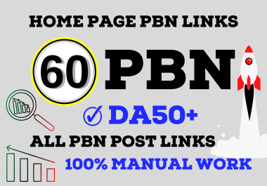 Get 60 Powerful Proven DA50+ and Quality PBN Backlinks