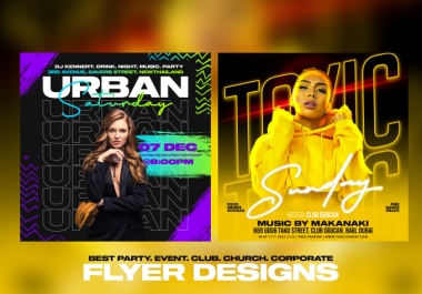 I will design a concert,  nightclub,  church,  event or party flyer