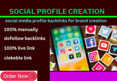 I will SET UP 100 SOCIAL Media Profile Creation SEO Backlinks High DA & PA 90+ site