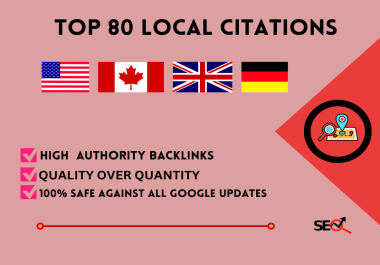 I will do 80 USA UK CANADA local citations and directories for local seo
