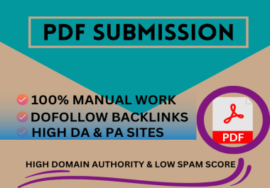I will manually make 100 pdf submission to 100 document sharing websites