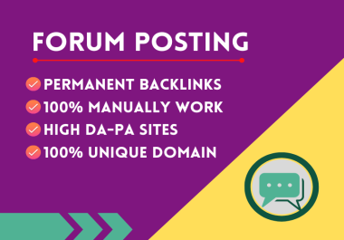 I will manually provide 70 Forum posting to high quality websites