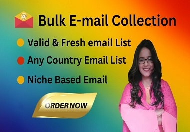 I will collect niche targeted 2000 valid,  and active email lists for your business by for email mark