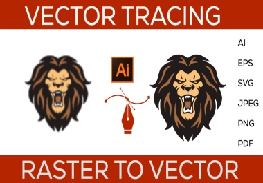I will make image to vector,  raster to vector,  convert to ai,  eps,  svg,  pdf