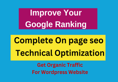I will complete on page SEO and technical optimization for wordpress