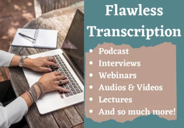 I will provide high quality transcription of audio or video