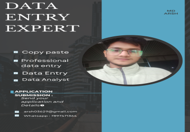 I will do best data entry,  Excel,  Typing