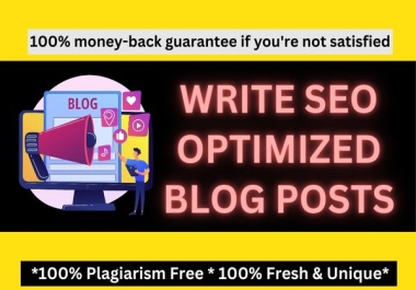I will write unique plagiarism-free 5 X 500 content for your blog post