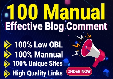 100 Unique Do-Follow Blog comment,  Permanent Link building by High Domain & Page Authority