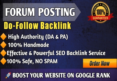 Get Google ranks with 50 do follow forum posting backlinks on High DA site