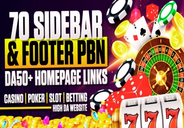 PowerFull Special 70 PBN DA50 Sidebar/Footer Homepage Casino Poker Slot Betting High DA Backlinks