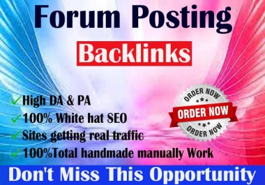 Created 50 Forum posting Dofollow Backlinks For your website Boosting