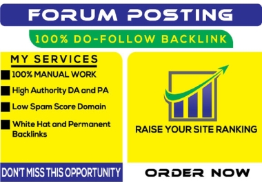 I will make 50 unique quality forum posting back links on High DA site