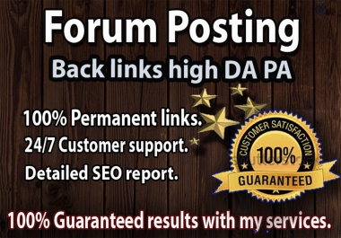 50 forum posting back links with high DA PA