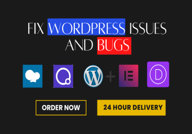 Fix wordpress website issues,  errors,  bugs,  HTML,  CSS and elementor pro