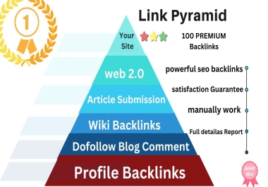 I will Create Link Pyramid For Increasing Google Ranking With High Quality Backlinks DA 50 - 90