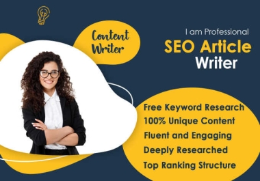 I will do top SEO article writing,  content writing and blog writing